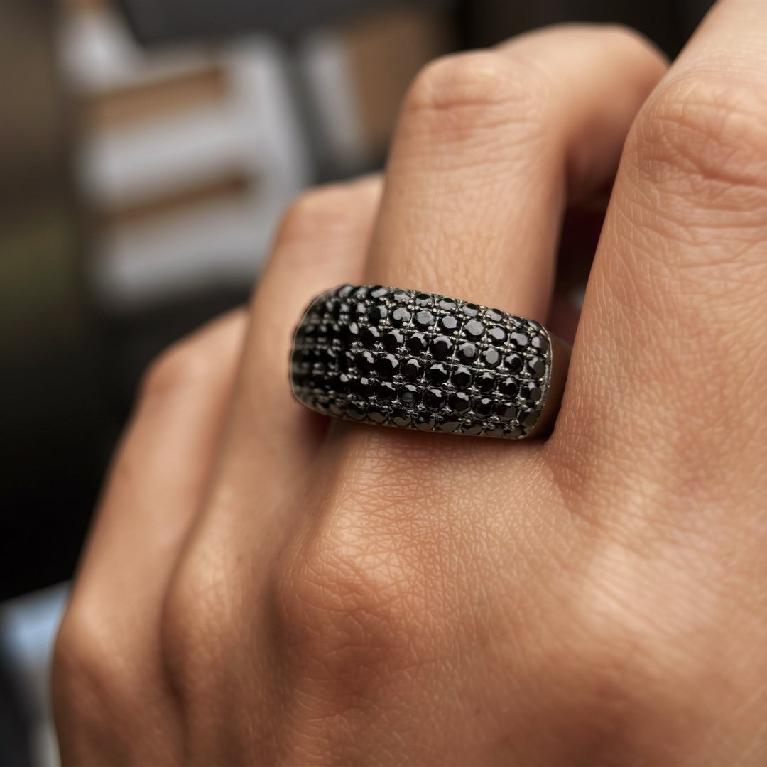 3.25Ctw Black Spinel Gemstone Ring
