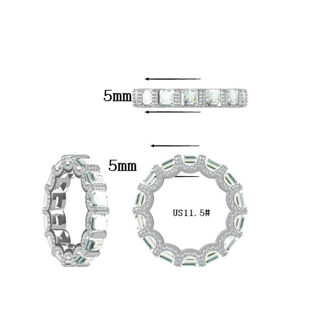 Large Ascher Cut Eternity Ring