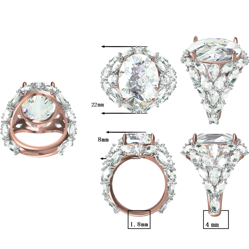 8ctw Romantic Oval Gemstone Engagement Ring