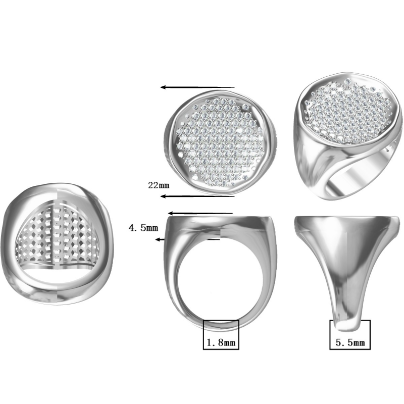 2.97Ctw Pavé Gemstone Ring