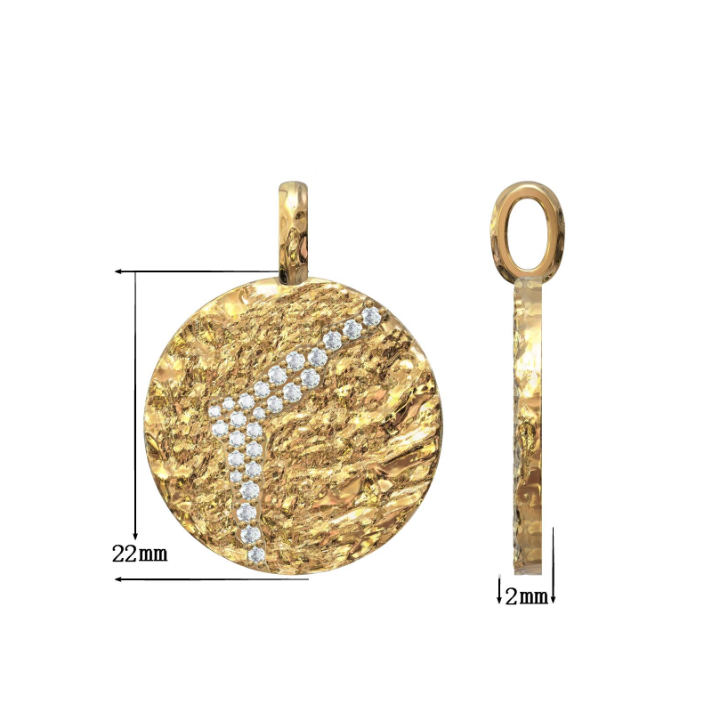 Unique textured vintage pendant necklace