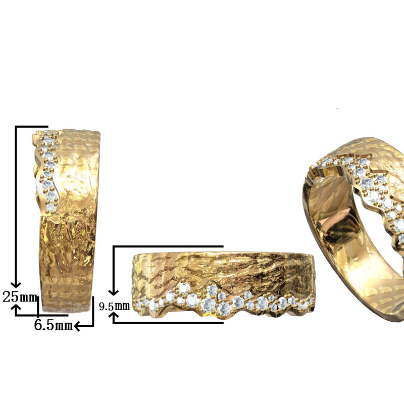1.15Ctw Matte Finish Irregular Gemstone Ring