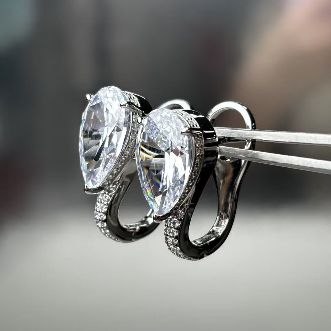 10 CTW Pear-Cut Gemstone Earrings with Elegant Design