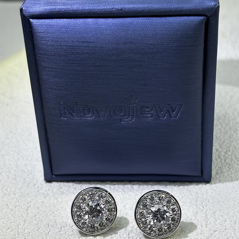 2.5ctw Round Stone Men's Large Earrings