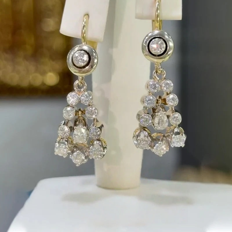 Vintage Luxury Gemstone Pendant Earrings Ring