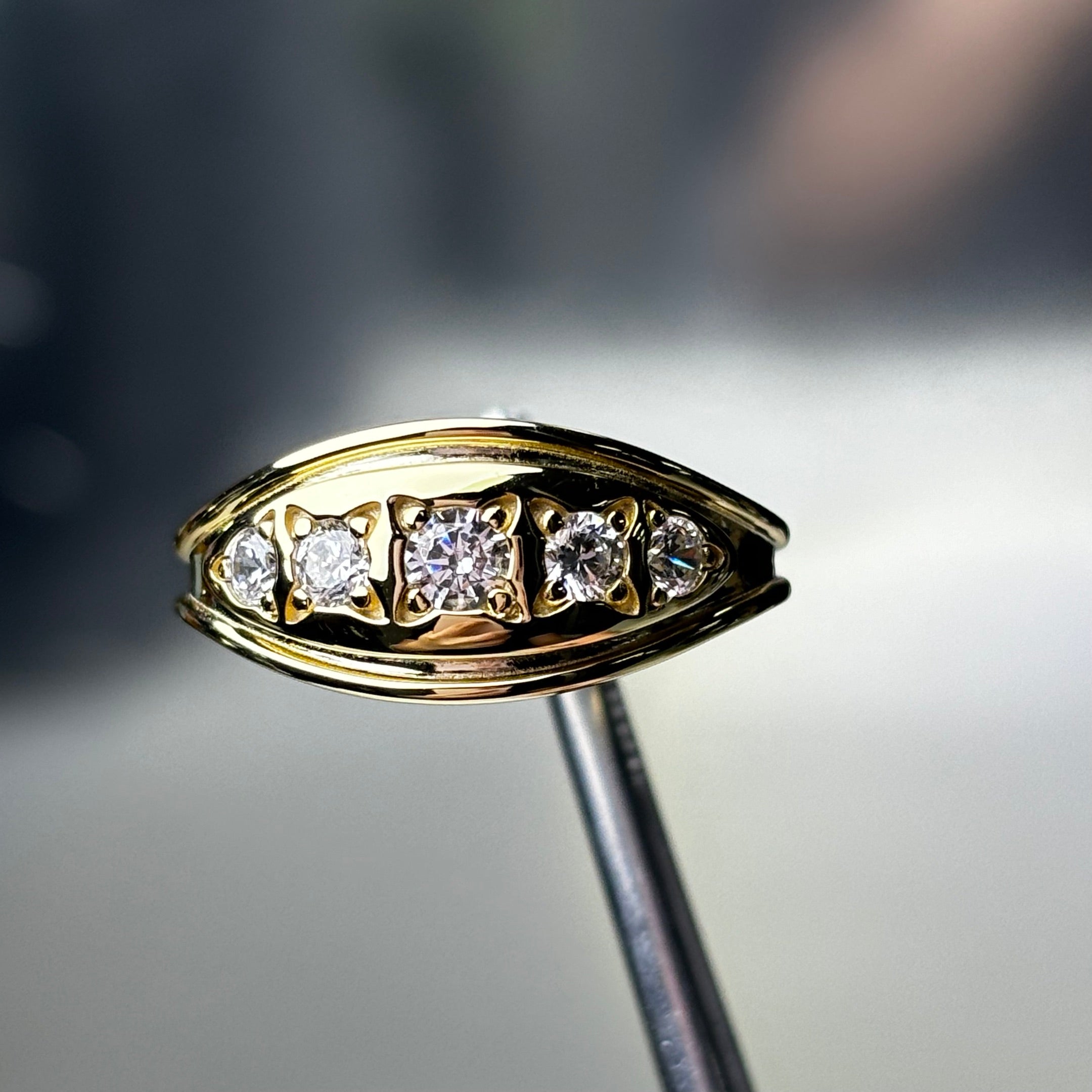 5-stone vintage gemstone ring