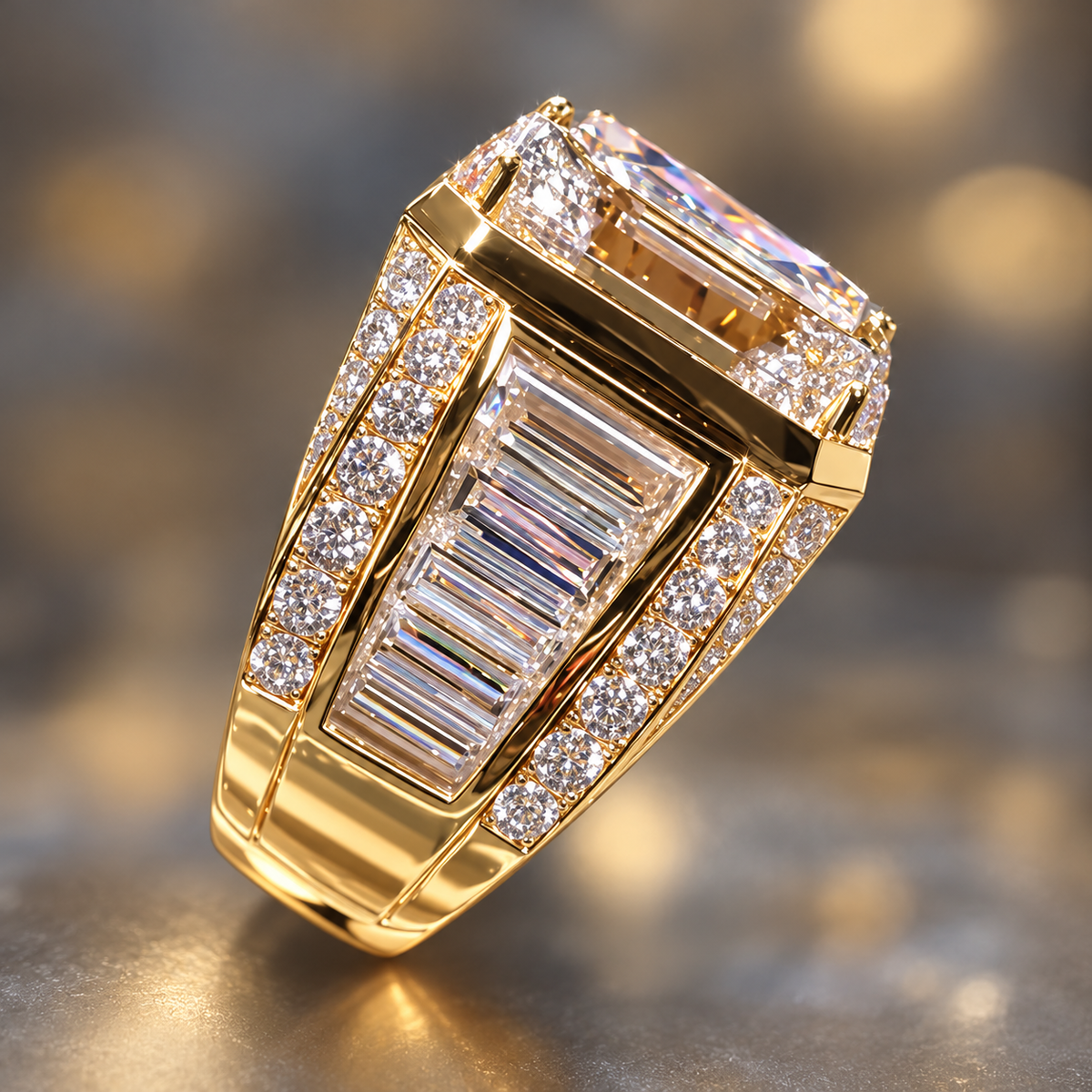 10CTW Emerald Cut White Cubic Zirconia Elegant 925 Silver Wedding Ring-novajew
