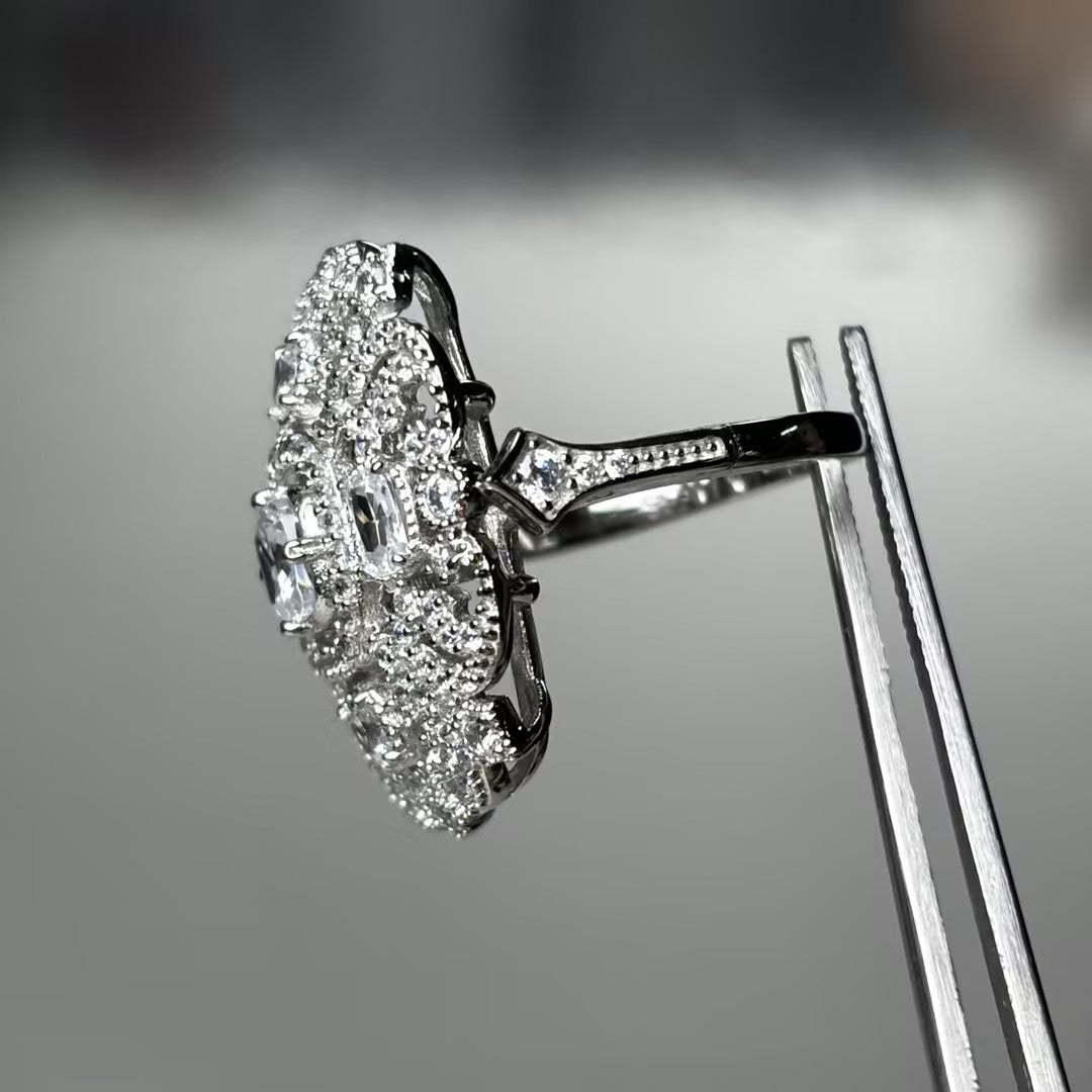 4.2Ctw Vintage Lace Hollow Gemstone Ring