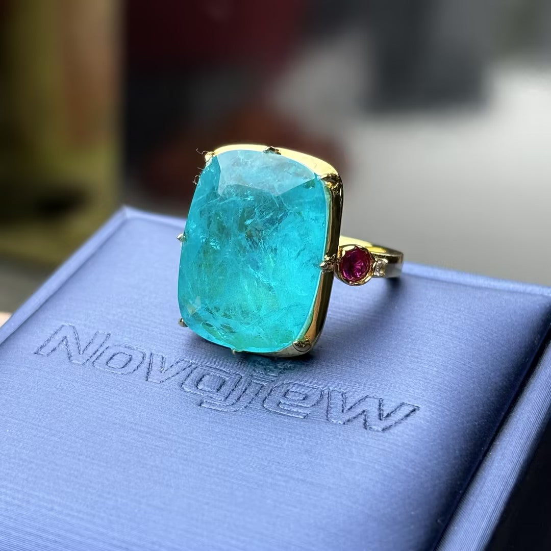 18.86Ctw Giant Aquamarine Engagement Ring