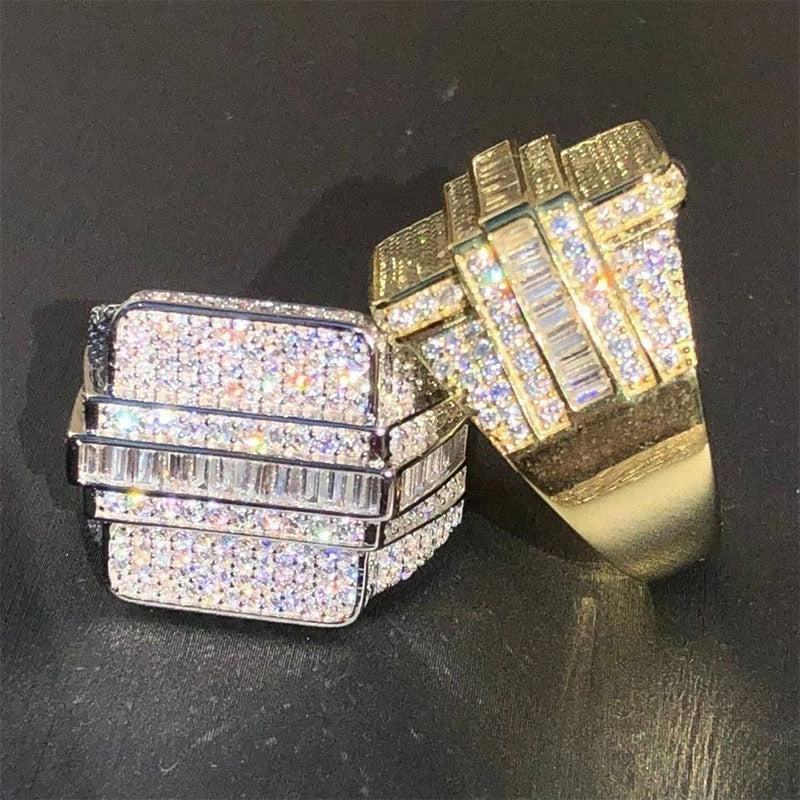 Mens Hip Hop 5 Ctw Baguette Ring