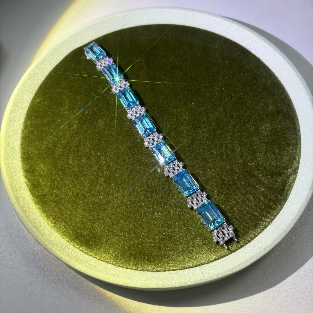 Emerald-cut Aquamarine Set