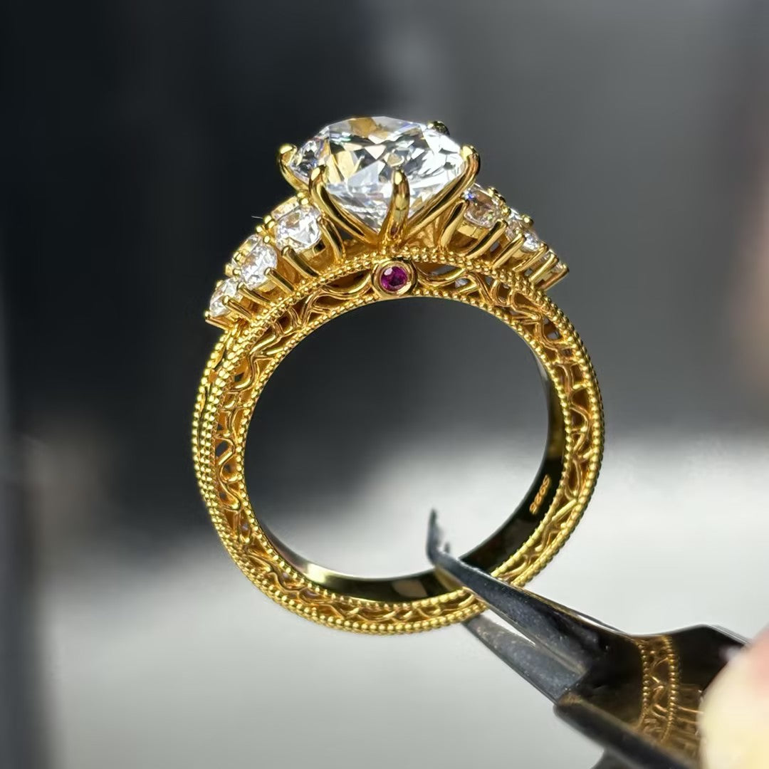 4.0ctw Oval Engraved Ring