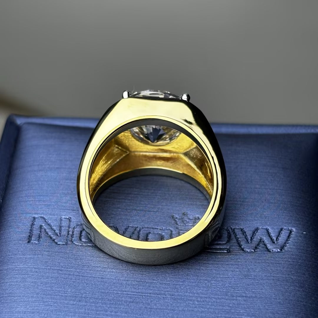 3Ct single round stone men's engagement ring