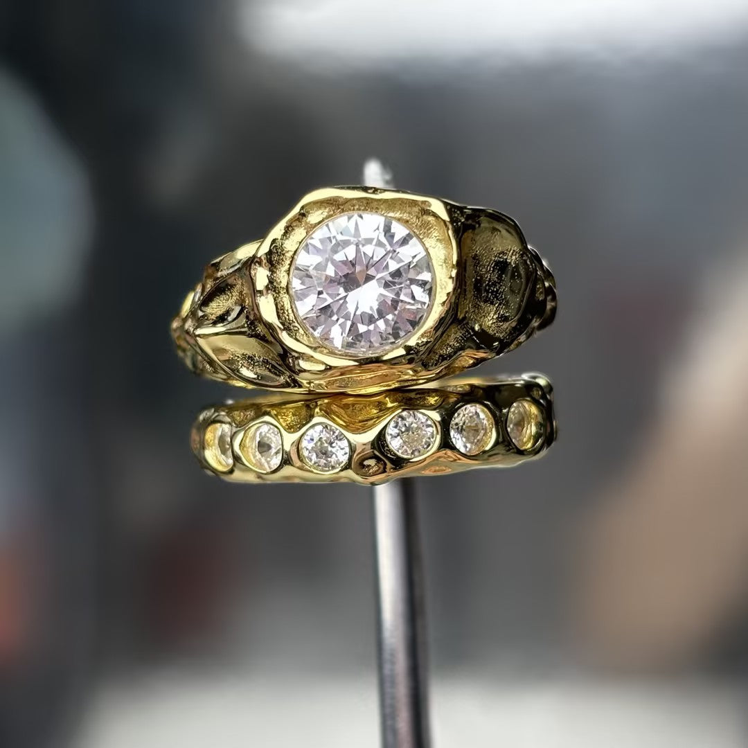 3Ctw Gold Vintage Stackable Ring
