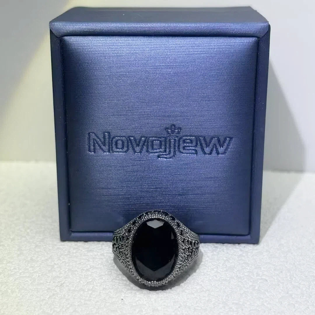 8ctw Oval Cut Black Gold Gemstone Ring