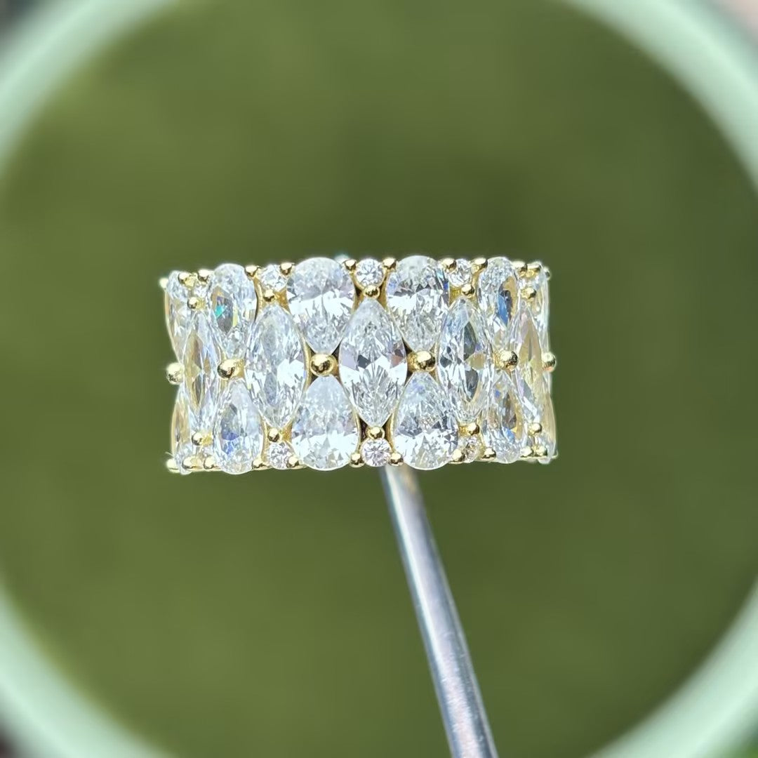 4.35ctw Pear and Marquise Gemstone Band