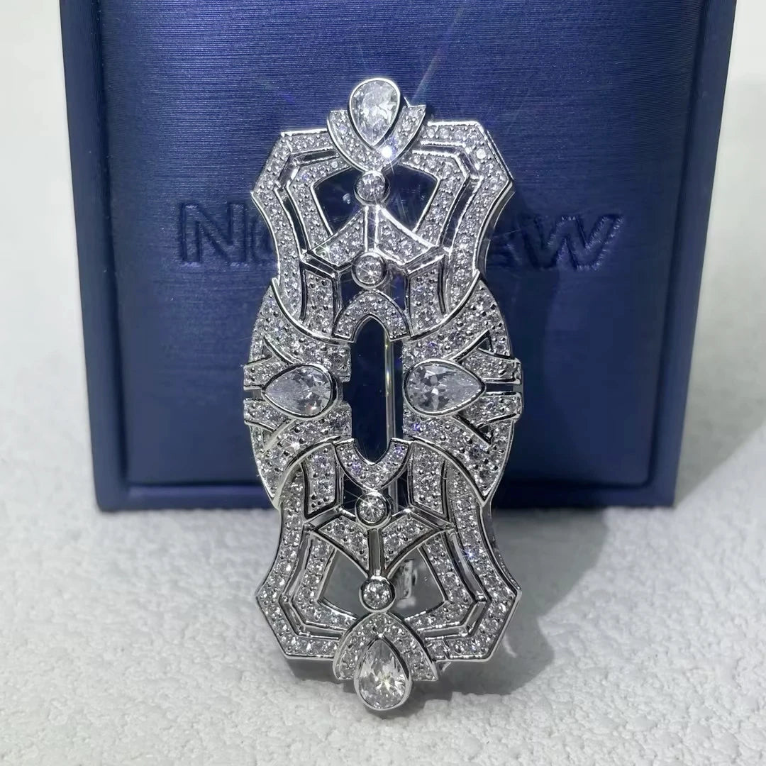 7.0Ctw Art Deco Gemstone Brooch