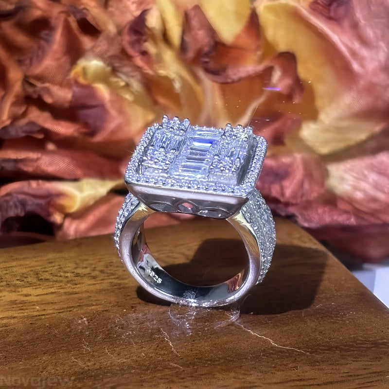 6 ctw Baguette Cut White Gemstone Full Set Ring