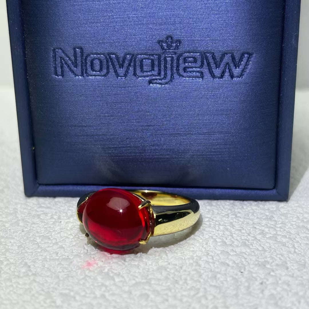 4.5Ct cabochon red tourmaline engagement ring