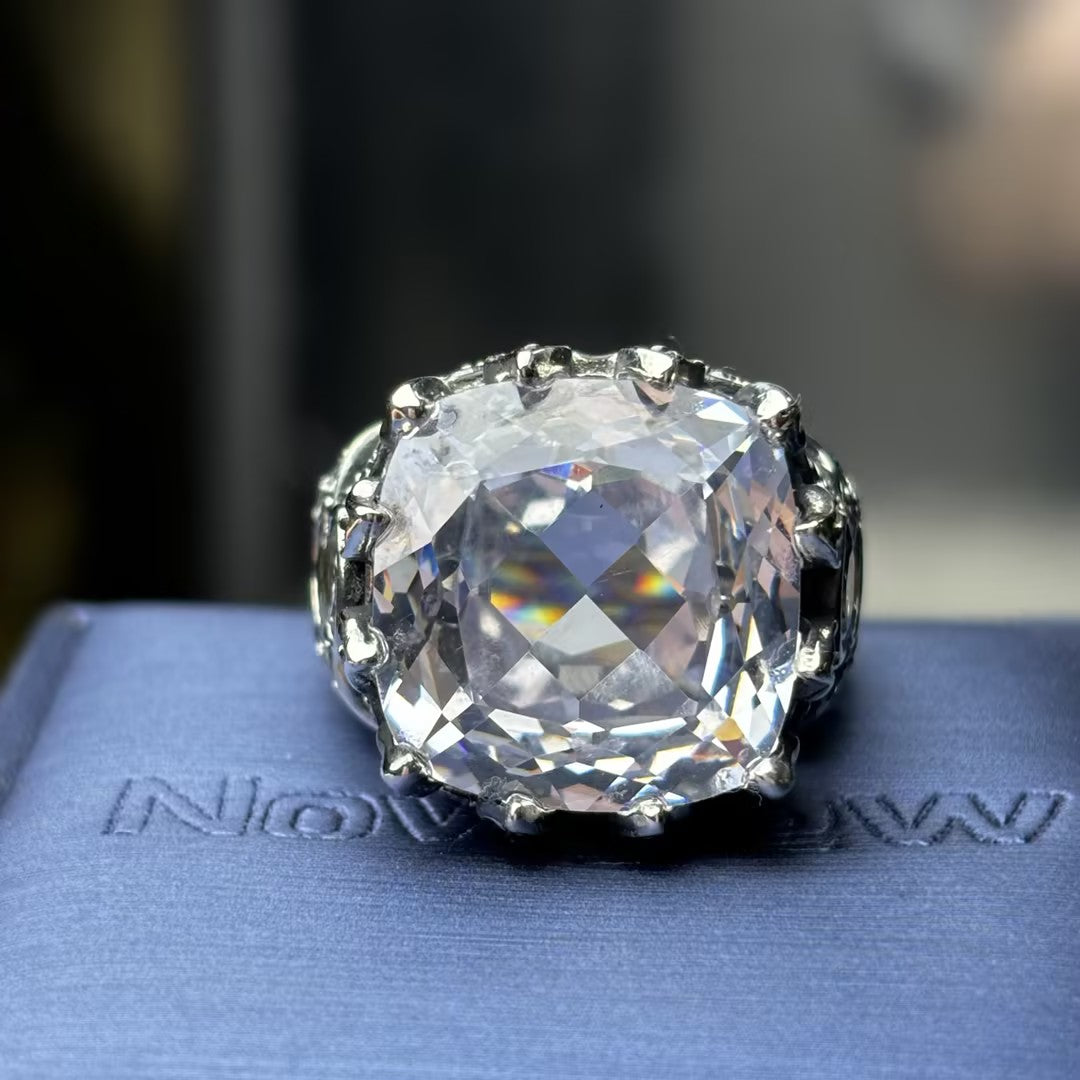13.86Ctw Vintage cushion-cut engagement ring