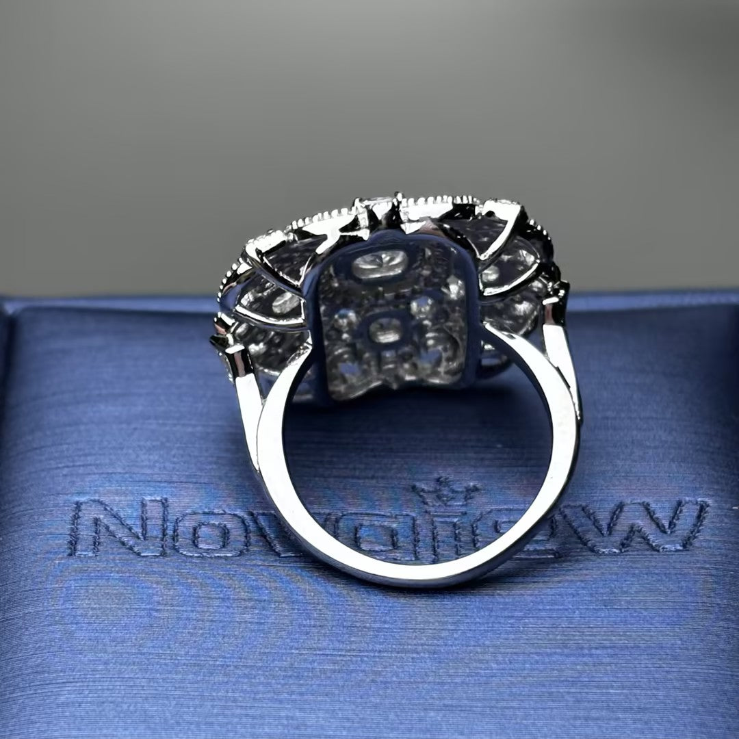 4.2Ctw Vintage Lace Hollow Gemstone Ring
