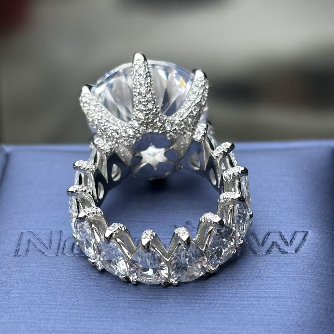 8Ctw Round Pear-Shaped Gemstone Jazz Ring