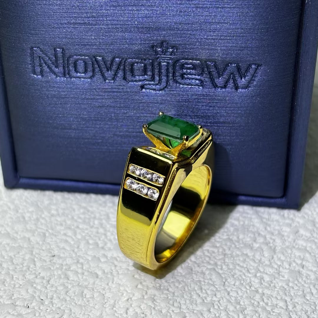 2.53Ctw Emerald Vintage Gemstone Engagement Ring