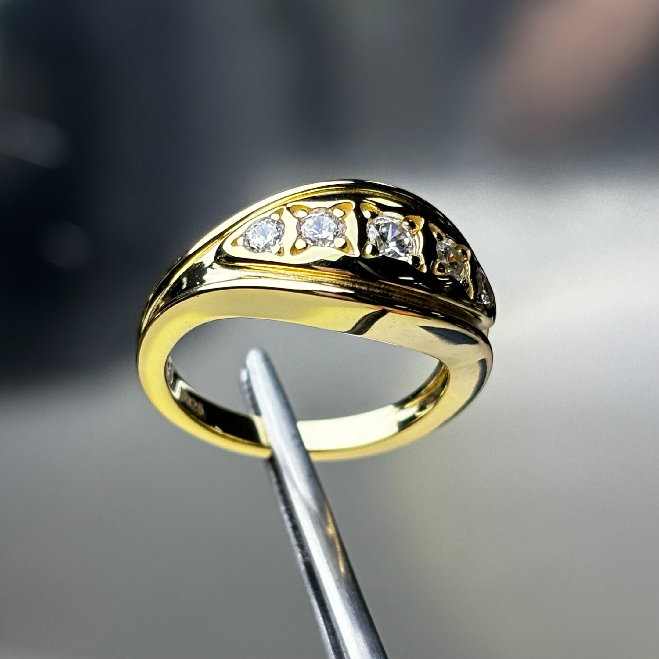 5-stone vintage gemstone ring