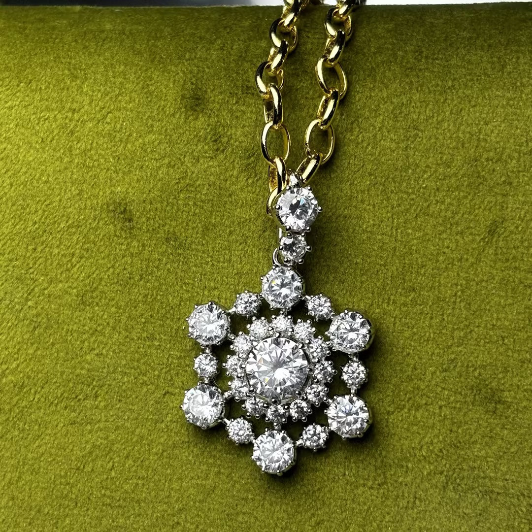 4.25 carat antique gemstone pendant necklace with exquisite old mine cut stones.