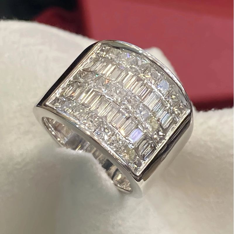 5.36ctw Baguette and Princess Square Cut Eternity Ring