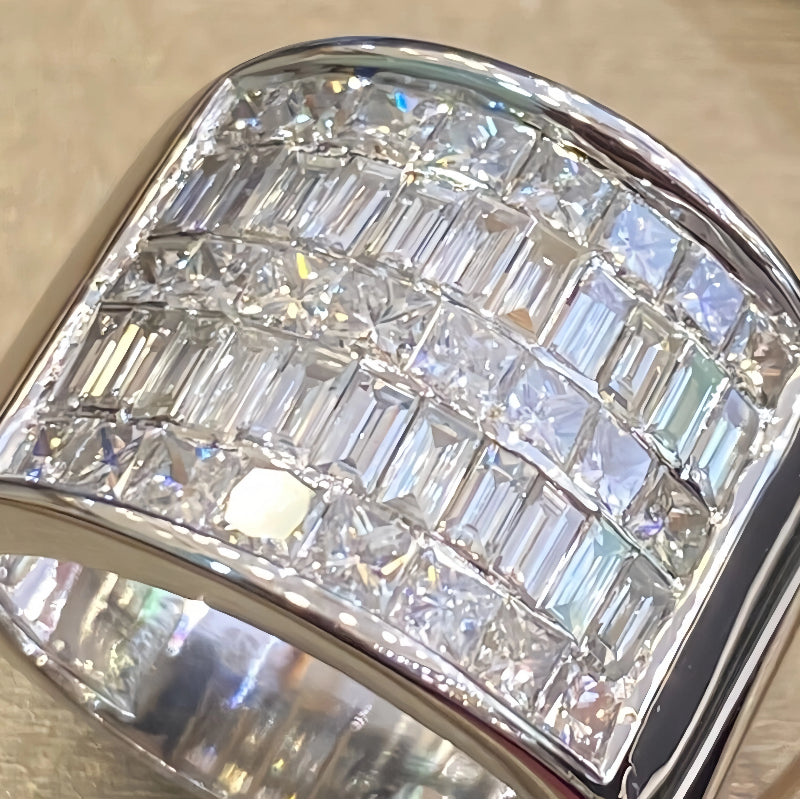 5.36ctw Baguette and Princess Square Cut Eternity Ring