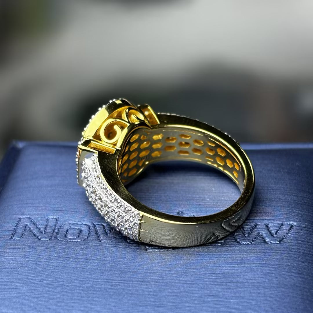 2.3Ctw Multi-layered Oval Halo Gemstone Ring
