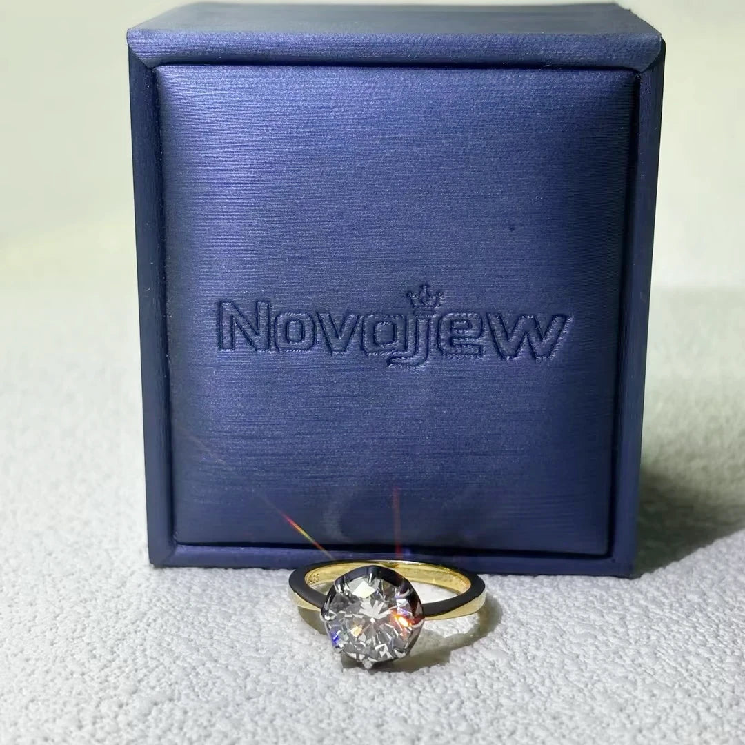 1.9Ct round vintage-style bezel-set gemstone engagement ring