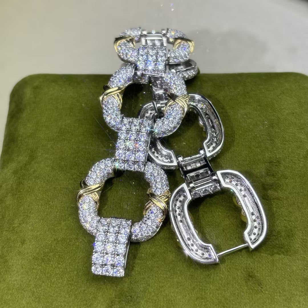 16.5ctw Round Cut X Pattern Chain Gemstone Bracelet