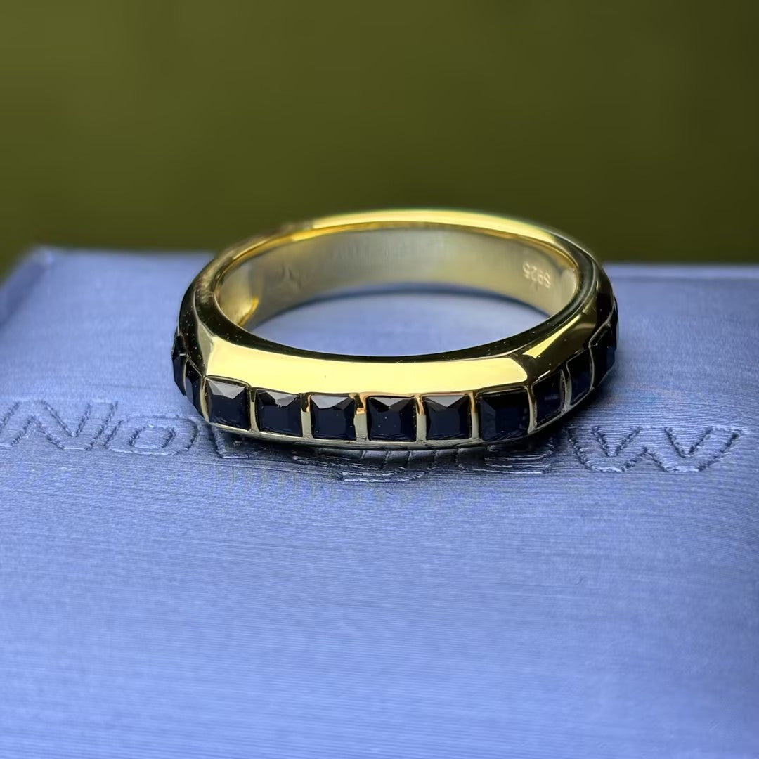 1ctw Charm Black Spinel Men's Ring