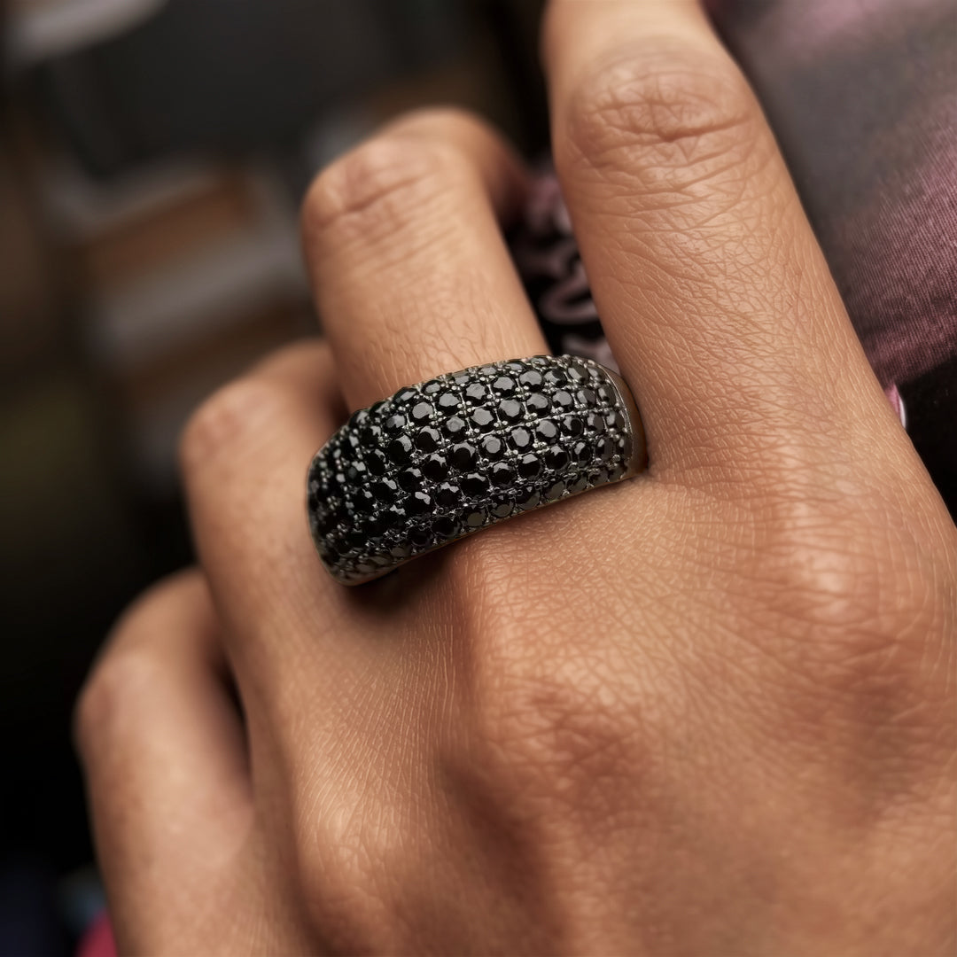 3.25Ctw Black Spinel Gemstone Ring