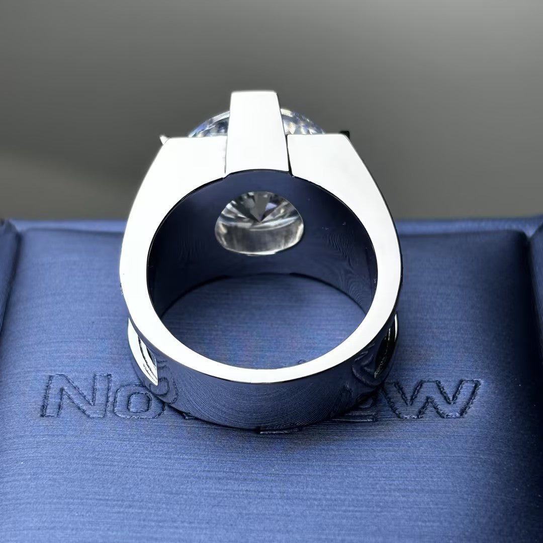 9.25Ctw round-cut men's gemstone engagement ring