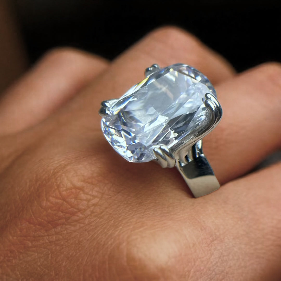 18Ctw Large Cushion-Shaped Solitaire Ring