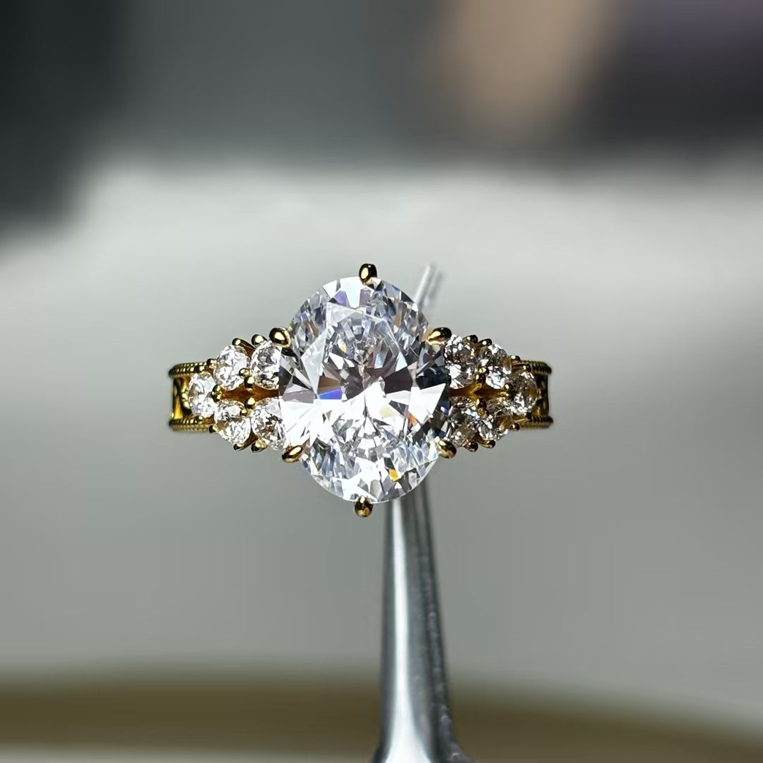 4.0ctw Oval Engraved Ring