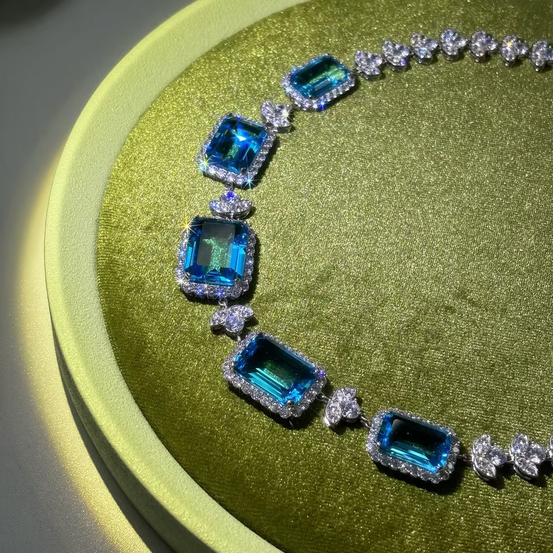 Emerald-cut Aquamarine Set