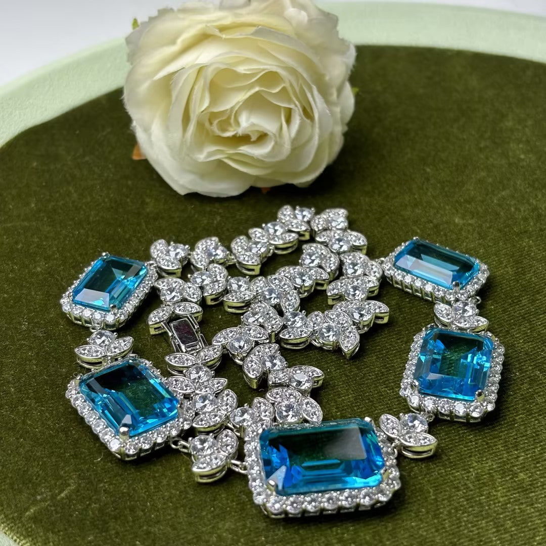 Emerald-cut Aquamarine Set
