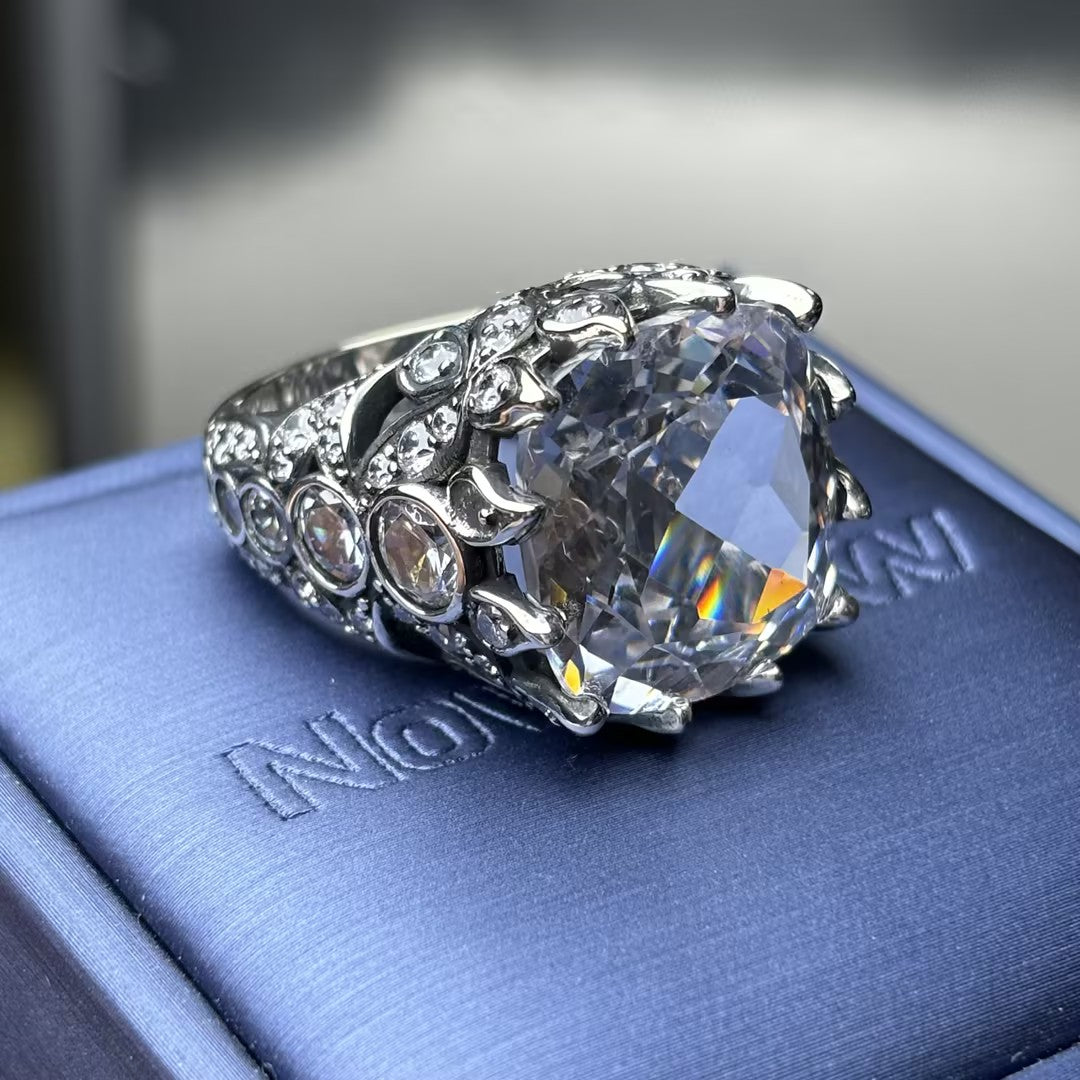 13.86Ctw Vintage cushion-cut engagement ring
