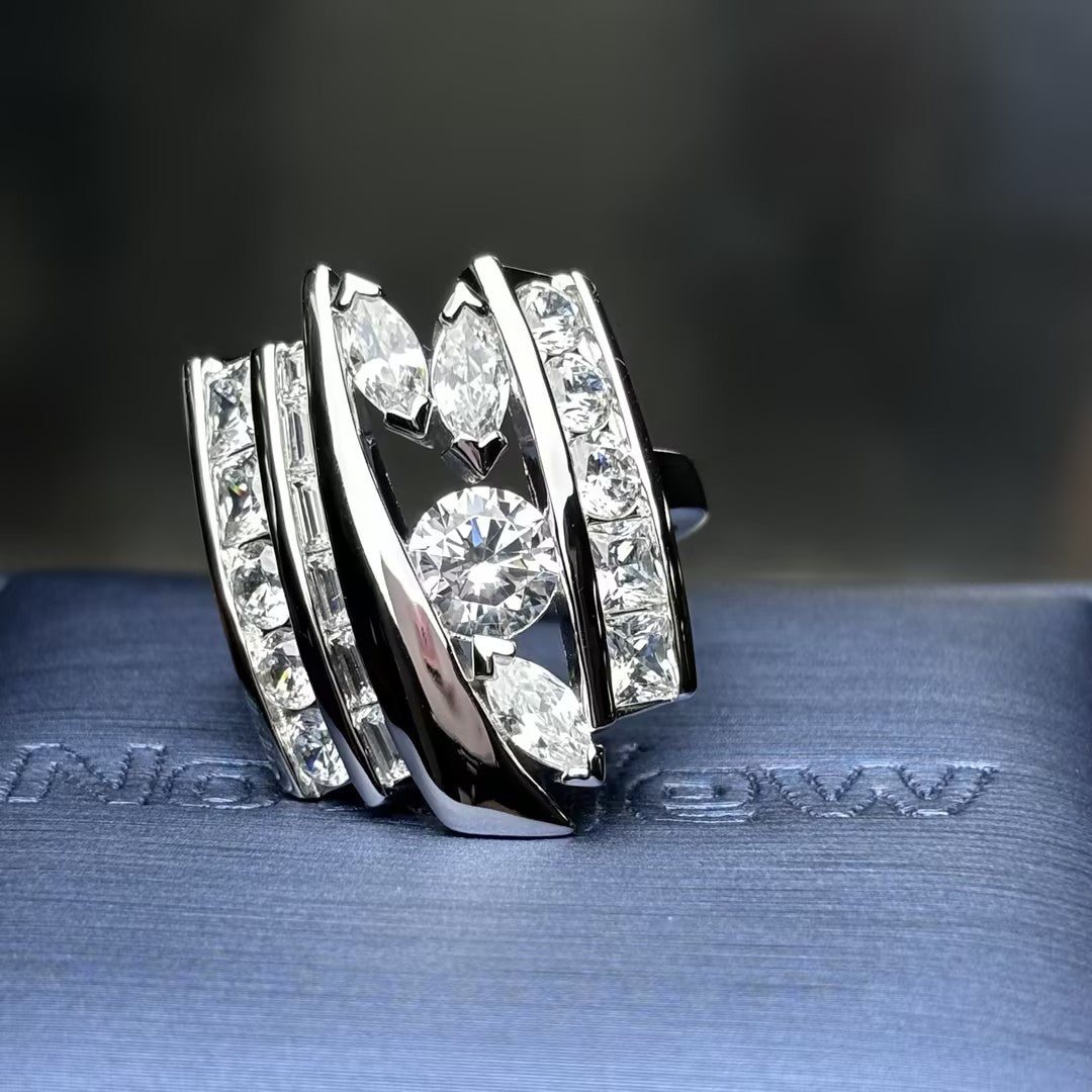 2.25Ctw Multi-cut Gemstone Art Ring