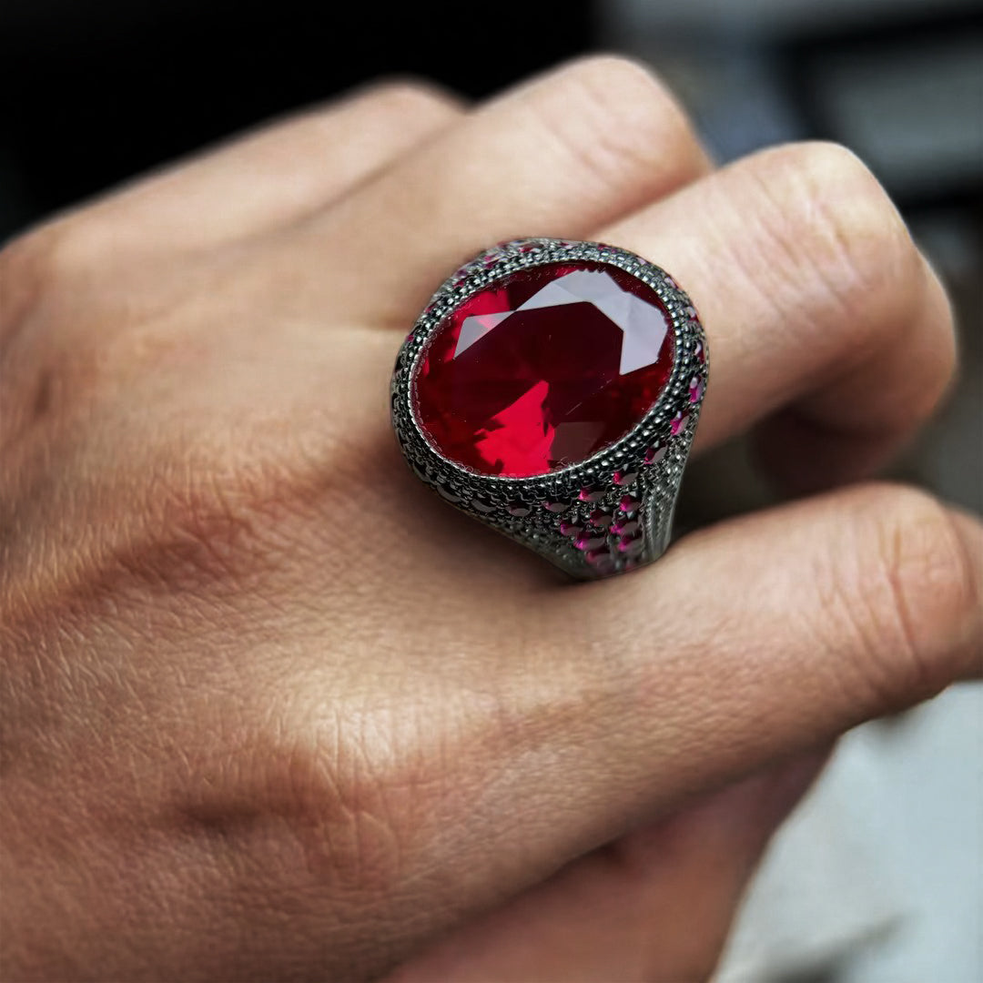 8ctw Oval Cut Black Gold Gemstone Ring