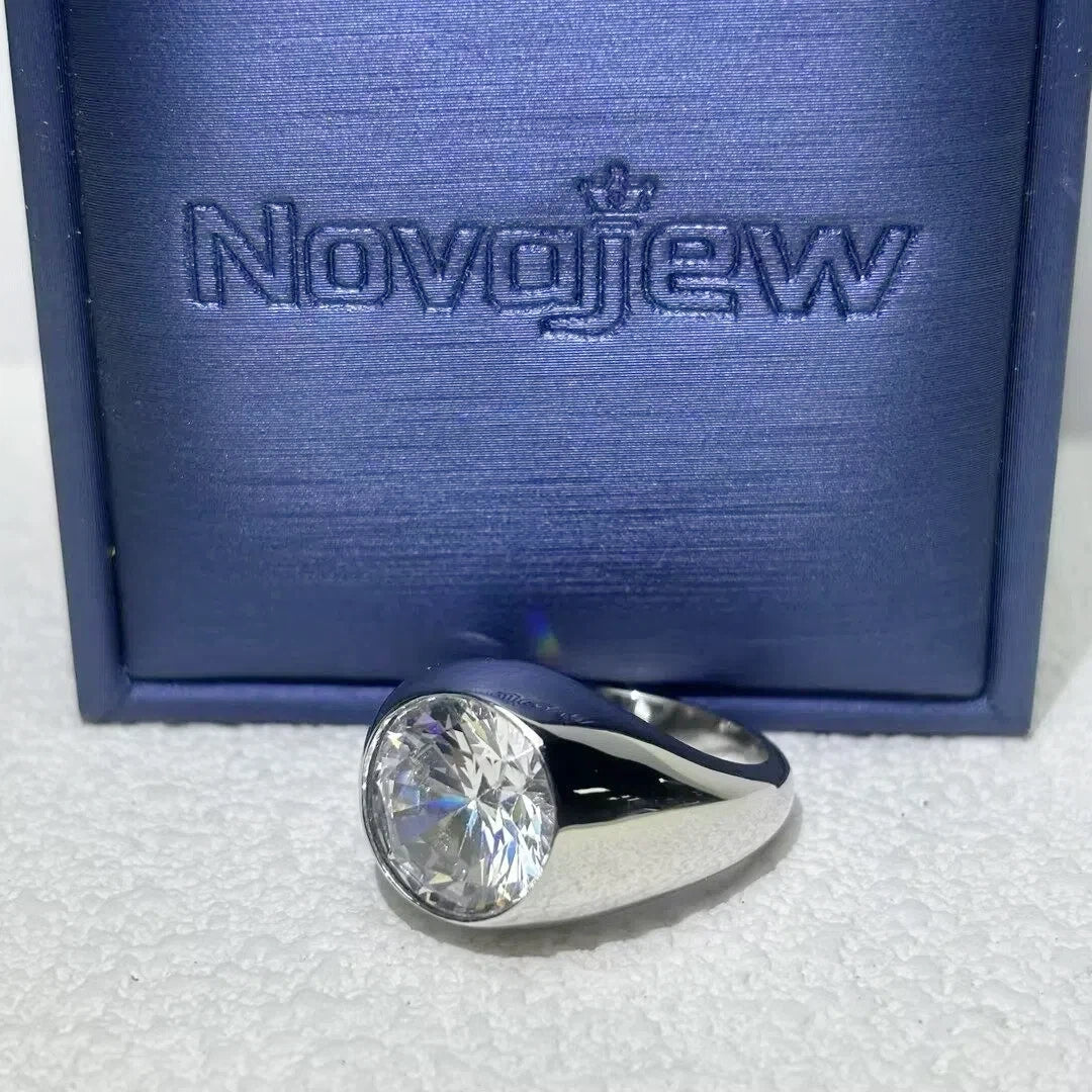 3Ct single round stone bezel-set engagement ring