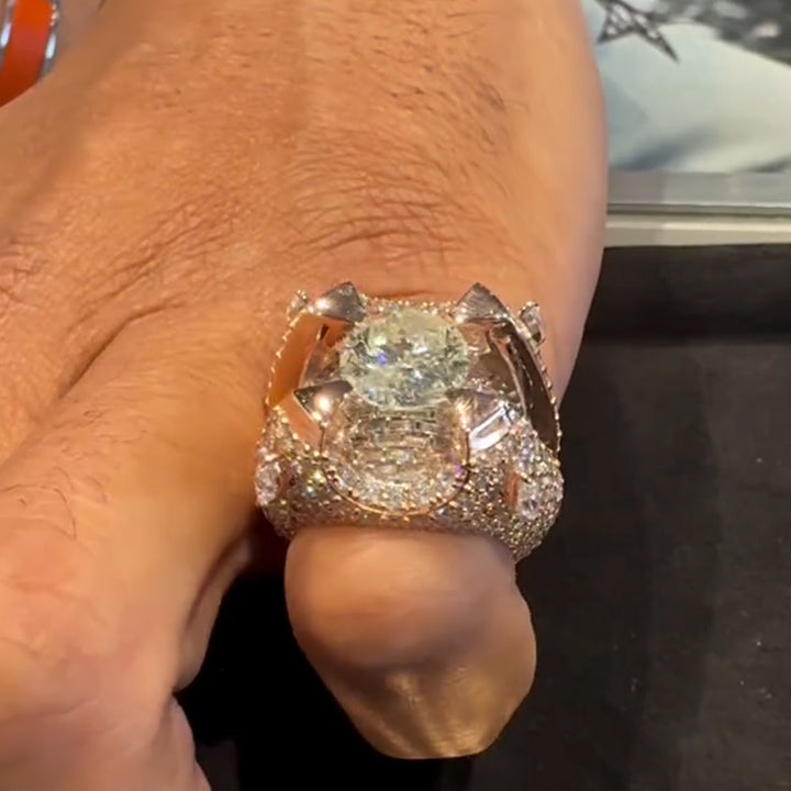 6.6ctw fully inlaid men's ice crystal ring