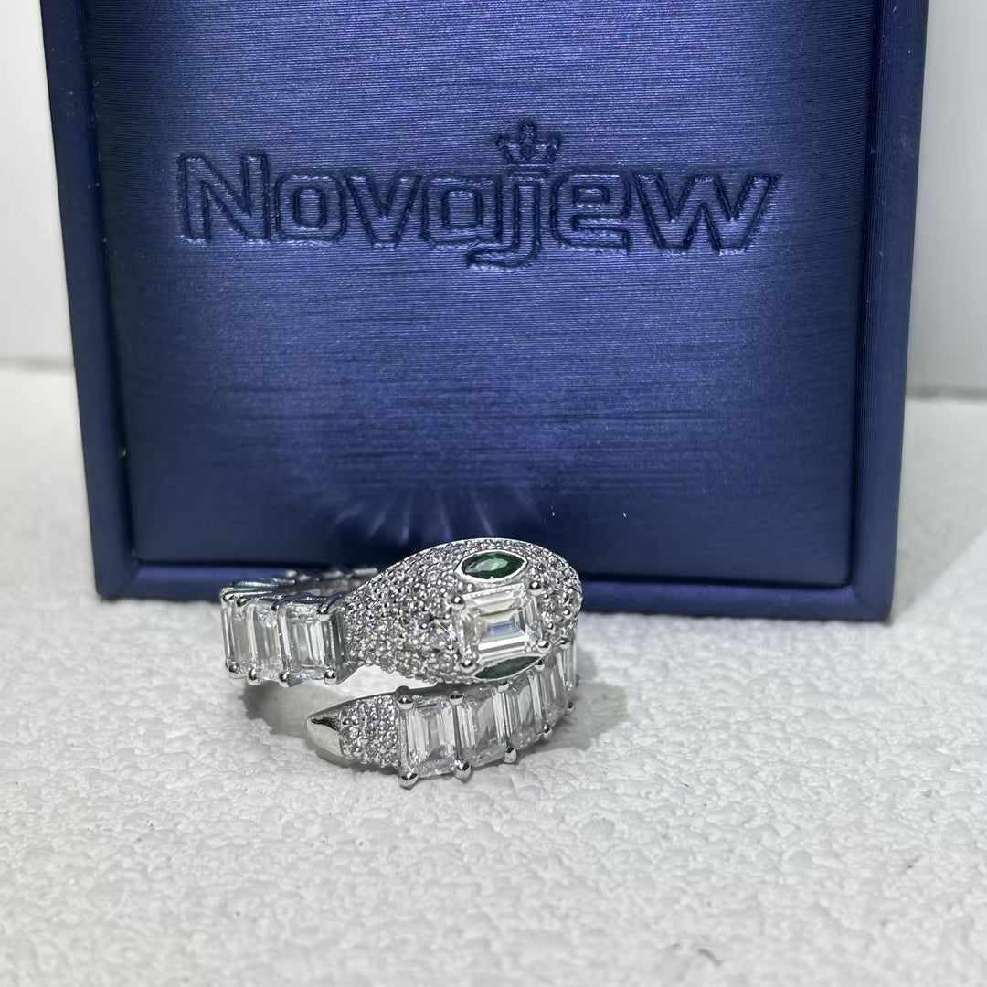 3 CTW Multi-colour Cubic Zirconia Modern 925 Sterling Silver Unique Ring-NOVAJEW