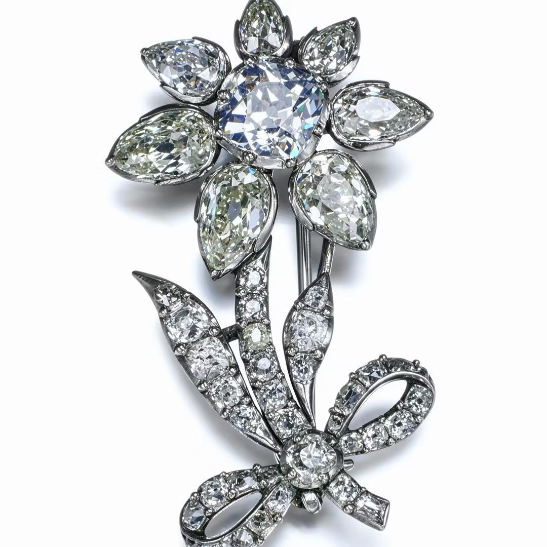 15CTW Pear Cut White Cubic Zirconia Minimalist 925 Silver Brooches-novajew