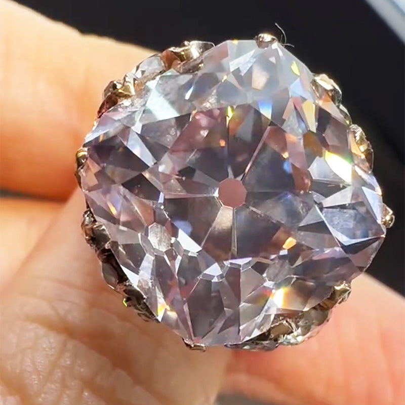 13.86Ctw Vintage cushion-cut engagement ring