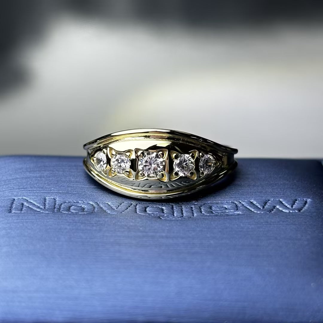 5-stone vintage gemstone ring